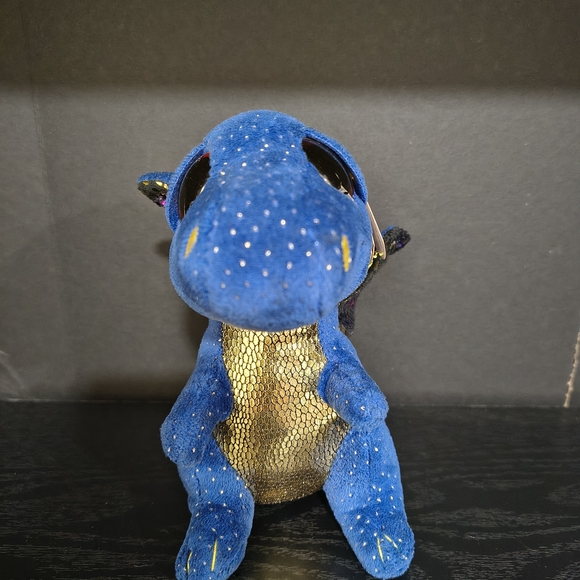 Ty Beanie Boos Sparkly Blue Dragon Plush - Picture 4 of 5